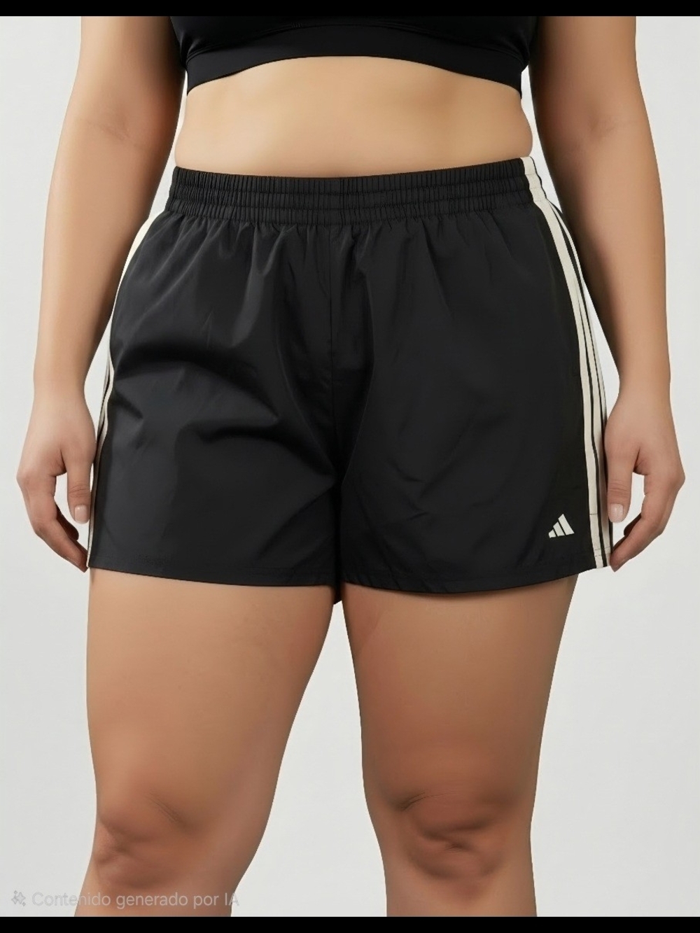 adidas Black Athletic Shorts with White Side Stripes